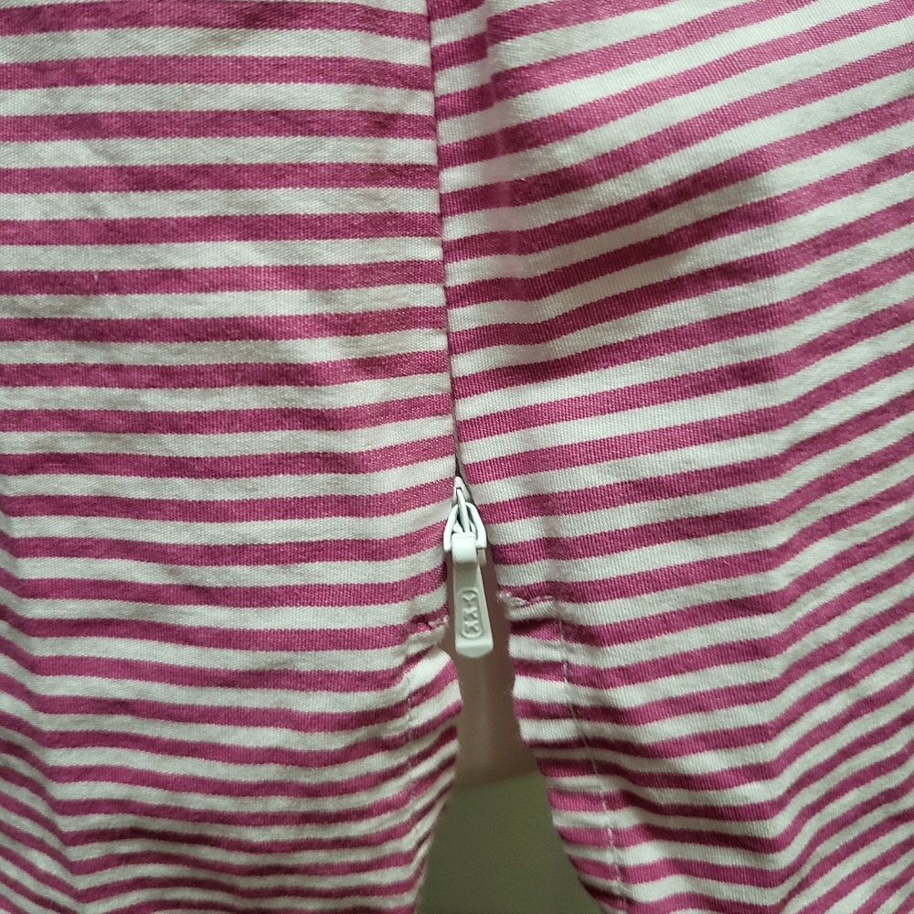 Talbots Women’s Pink Striped Blouse with Beaded Neckline – Size Small - Picture 5 of 6